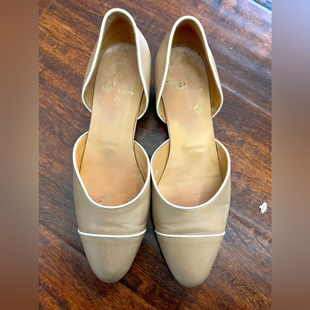 VTG Ralph Lauren Italy D'Orsay Women's 7.5B Tan Leather Almond Toe Slip-On Shoes